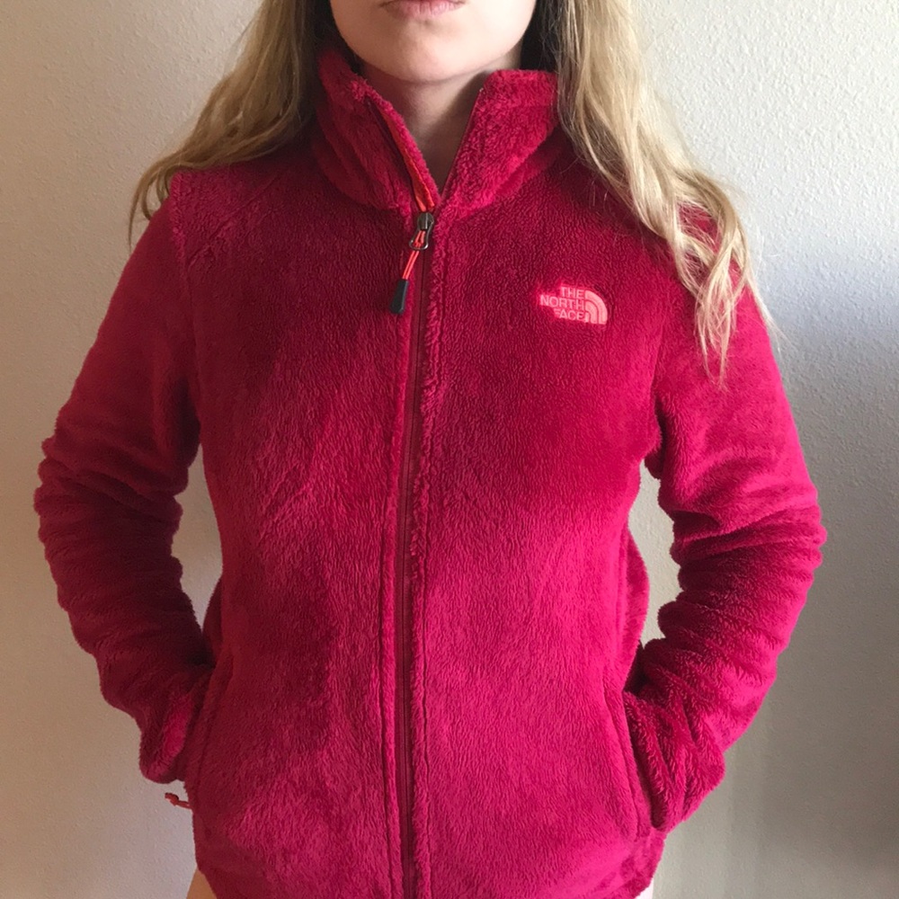 Women’s pink North Face zip up